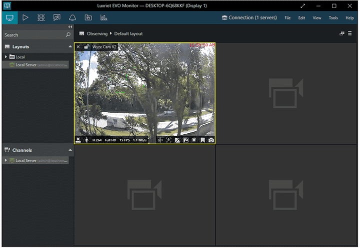 Wyze Cam on Luxriot Evo Monitor Wyze Cam on Luxriot Evo Monitor