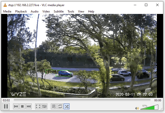 Wyze Cam RTSP video on VLC Wyze Cam RTSP video on VLC