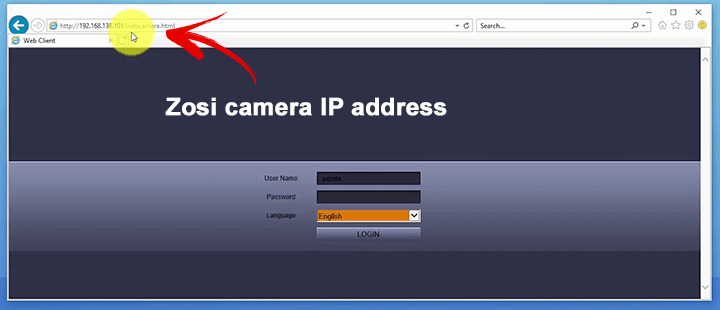 Zosi IP camera web browser login Zosi IP camera web browser login